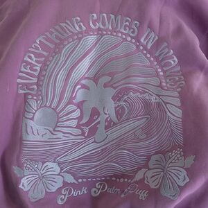 PINK Palm Puff Lavender Sweatshirt